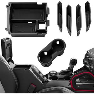 6PCS Center Console Organizer for Ford Bronco 2025 2026 4-Door Automatic Transmission Door Handle Storage Cup Holder for Ford Bronco Accessories 2025 2026(NOT for 2-Door& Manual &Sports)