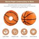 Sports Birthday Party Decorations, 8 Pcs Paper Lanterns Set - Baseball, Basketball, Football, Soccer Ball Themed Hanging Ornaments for Ceiling, Centerpieces, Ball Party Decor (8 Inch)