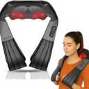 4D Shiatsu Neck and Shoulder Massager with Heat, Deep Tissue Back and Neck Massager for Pain Relief, Eco-Friendly Portable Massage Pillow for Home Office Car, Relaxing Gift for Men and Women