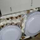 WELLIFE 100 Guests Dinnerware Sets, Gold Plastic Plates, Platos Para Fiestas Elegantes Desechables Include:100 Dinner Plates,100 Dessert Plate,400 Pcs Gold Plastic Silverware, 100 Cups for Party