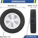 GIGOOL 6 Inch Wheels for Oregon 72-106 Hand Trucks, Replacement Wheels Fit for Oregon Lawn Mower Wagon Utility Cart, Pack of 2