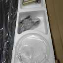 WINGBO 72 Inch DC Ceiling Fan with Lights and 3 Downrods, 5 Reversible Carved Wood Blades, 6-Speed Noiseless DC Motor, Large Ceiling Fan in Brass Finish with White Blades, ETL Listed