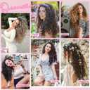 REECHO Curly Hair Extensions, 4PCS 16 inch Clip in Hair Extensions Lace Weft Short Curly Extension Clip Ins Invisible Natural Hairpieces for Women, Dark Brown to Light Brown