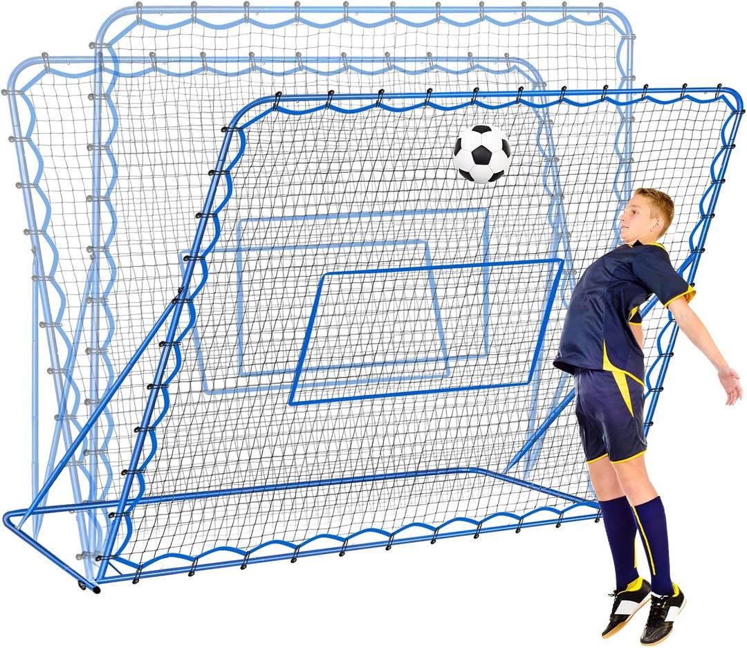 Soccer Rebounder Net, Quick-Switch Angle Soccer Training for Control, Passing Practice, Easy Setup Rebounder Gifts Aids & Equipment for Kids,Teens & Adults (7FTx6FT)