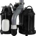 WAYNE - 1/2 HP Sump Pump with Integrated Vertical Float Switch and 12 Volt Battery Back Up Capability, Battery Not Included - Up to 5,100 Gallons Per Hour - Heavy Duty Basement Sump Pump System