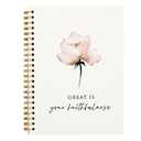Tizzer Christian Bible Notebook for Women, Floral Christian Prayer Spiral Journal, Scripture Bible Journaling Notebooks for Note Taking Work, Christian Gifts for Women, Scripture Great is Your Faithfulness Hardcover Spiral Notebook 5.5x8.3