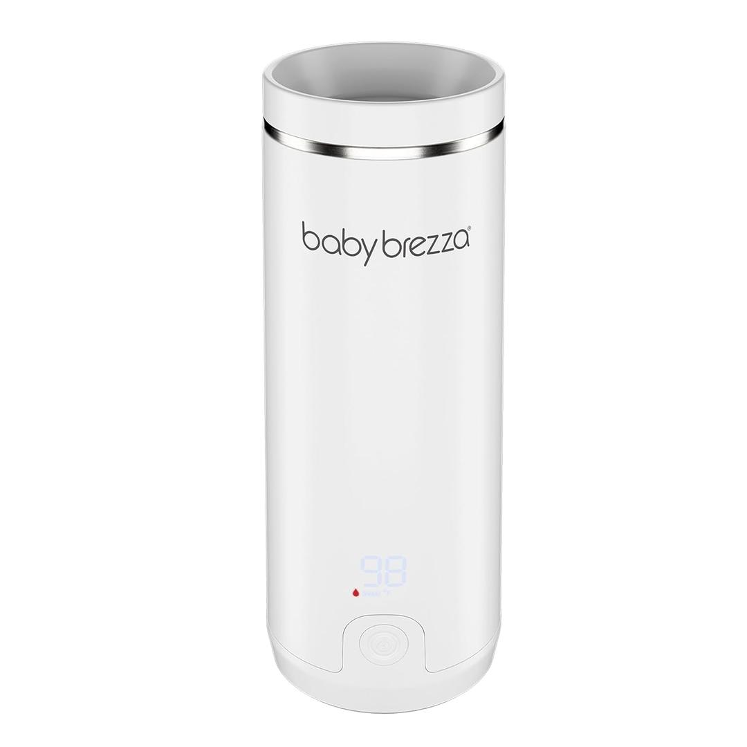 Baby Brezza Portable Warmer 3X Faster Baby Bottle Warming - Travel Breastmilk and Formula Warmer - Safe, Even Heating - Up to 9oz - No Adapters, White