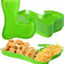 Uiifan Elf Themed Party Decorations, 24 Pcs Christmas Green Elf Boot Plates Disposable Plastic Serving Trays Xmas Party Supplies for Snacks