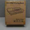 JASIWAY Dish Drying Rack in Sink, Expandable Stainless Steel Dish Drainer for Kitchen Sink, Dish Strainer Rack, Retractable Over Sink Dish Rack with Utensil Holder, 13.1''~16.6''D x 11.8''W, Silver