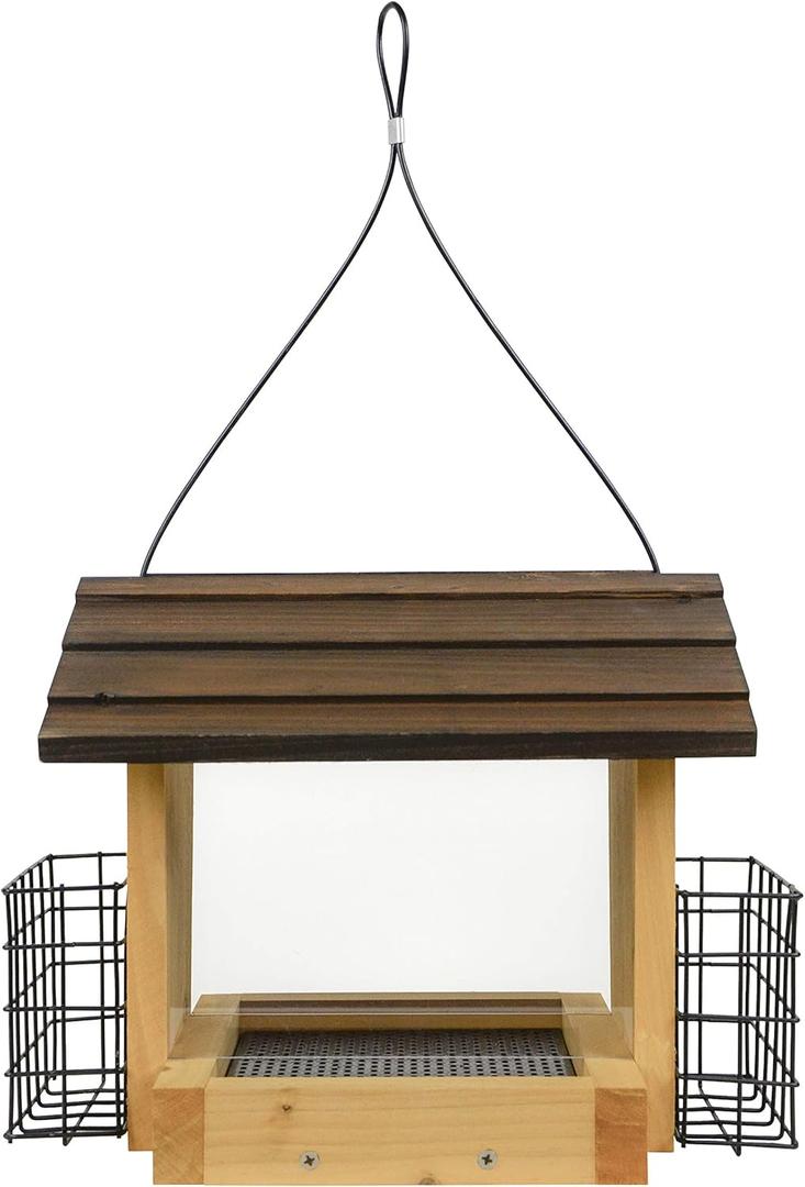 Wild Wings WWCF28 3-Quart Hopper with Suet, Wood Roof