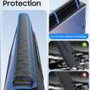 Vizvera for Galaxy Z Fold 6 Case Luxury Leather with Screen Protector 2 Pack, [Hinge Protection] Shockproof Leather Phone Case for Galaxy ZFold 6(Black)