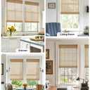 LazBlinds No Drill Cordless Bamboo Roman Shades, Light Filtering Blinds for Indoor Windows, Roll Up Bamboo Blinds for Home, 33" W x 48" H, Star-Brown
