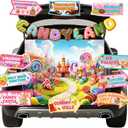 Candyland Trunk or Treat Car Decorations Kit for SUV, Halloween Candyland Lollipop Donut Car Decorations Outdoor Arch Entrance Window Garage DecorationsTrunk or Treat Car Archway Garage Decoration