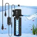 AquaMiracle Fish Tank Filter with Timer & Filter Sponge, 225GPH U - V Aquarium Filter with Aeration & Rainfall Modes, Effective Turtle Filter for Green Water Control (20-70 Gal Tank)