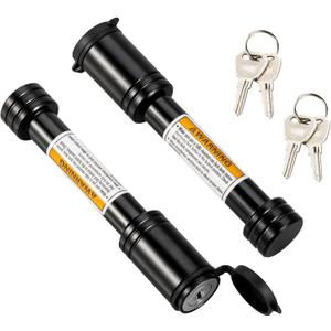 TOPSHINE Black Hitch Pin Lock, 5/8" Dia Trailer Hitch Looking Pin with Keys Keyed Alike for 2 inch Receiver