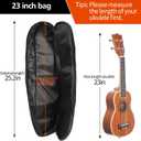 23in Ukulele Case, Waterproof Durable Ukulele Padded Bag with Adjustable Straps for Concert