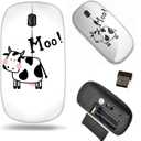 Mingdao Wireless Computer Laptop Mouse Portable Optical Mouse with Nano USB Receiver Cow Design