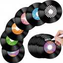 Yalikop 60 Pcs 6 Inch 1950's Records Paper Rock and Roll Music Party Confetti Cutouts Decorations 70's Bulletin Board Paper Records for Disco Birthday Music Theme Party(Claasic Style)