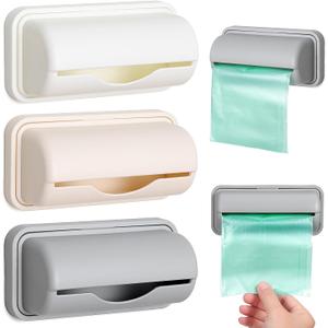 ABOOFAN 3Pcs Wall Mounted Trash Bag Dispenser Adhesive Garbage Bag Boxes Plastic Bag Storage Holder Plastic Bag Holder Storage Rack Pp No Punching