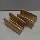 2 Pcs Napkin Holder for Table, Wood Farmhouse Napkin Holder Standing Napkin Dispenser for Kitchen Dining Room Restaurant Hotel Cafe Bar, Rustic Kitchen Room Table Decor(5"x 5"x 5") - BrownWhite