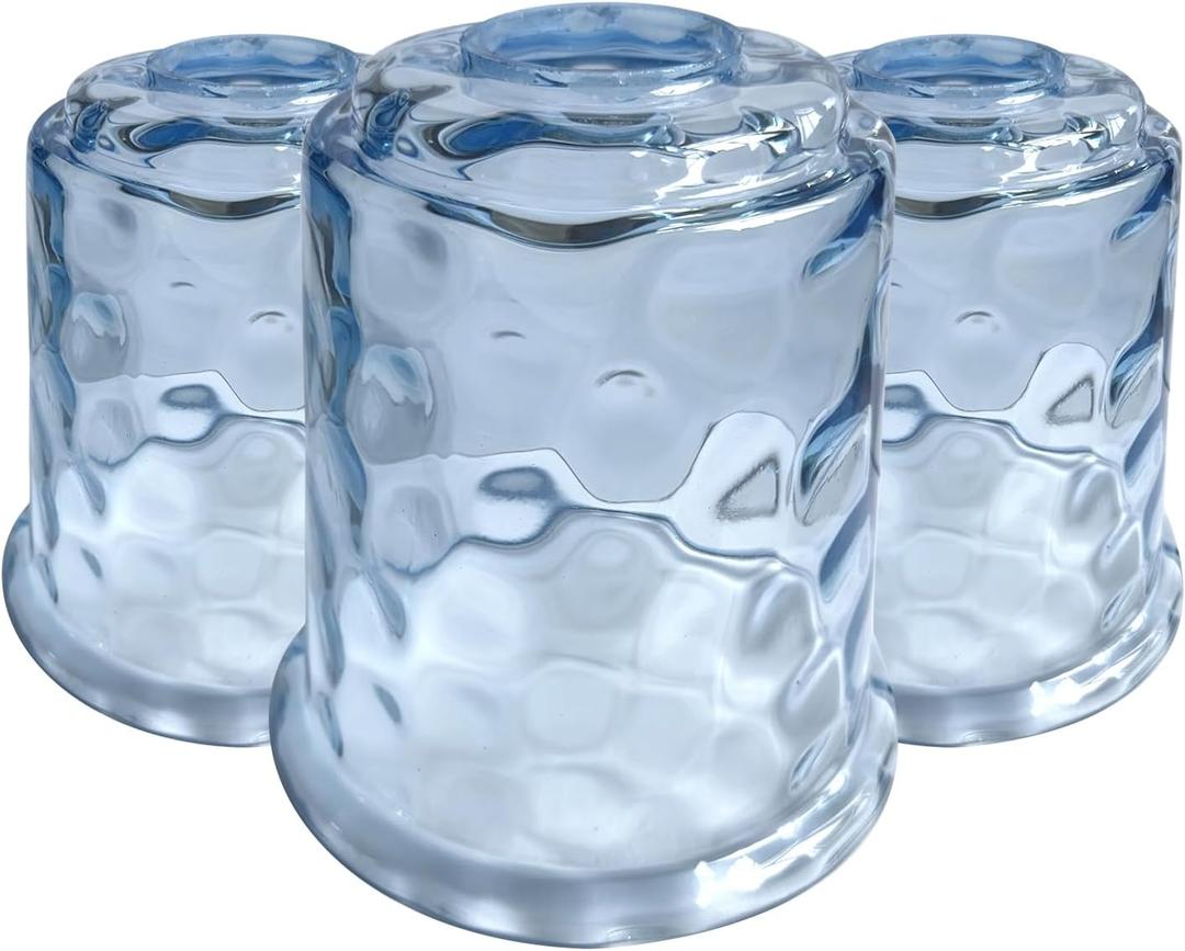 3 Pack Fixture Replacement Globe Shade, Blue Hammer Glass Light Covers for Ceiling Fan Light Fixture Pendant lights Wall Sconces, 1-5/8 Inch Fitter