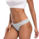Pack 10 Seamless Lace Thongs for Women Plus Size Breathable Panties Low Rise T-back Stretch Cotton No Show Underwear (M)