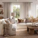 jinchan Linen Curtains with Privacy Lining 84 inch Length Lined Curtains for Living Room Bedroom Light Filtering Taupe Drapes Neutral Farmhouse Cottage Core Home Office Rod Pocket Back Tab 2 Panels