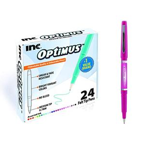 OPTIMUS 24-Color 0.7mm Felt Tip Pens - No Bleed, For Writing, Drawing, Journaling