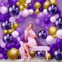 KatchOn, Purple and Gold Balloon Arch Kit - Big, Pack of 122 | Purple and Gold Balloon Garland Kit for Birthday, Baby Shower | Purple Graduation Balloons for Purple And Gold Graduation Decorations