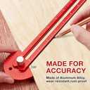 Woodworking Ruler, TOURACE 3Pcs Precision Pocket Ruler Metal Slide Rule Woodworking Tools T Square Metric/Inch Portable Rulers with Protractor Angle Finder(6/8/12 Inch)