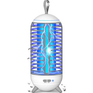 Cordless Bug Zapper for Outdoor Indoor & Portable Rechargeable Camping Mosquito Zapper, Wireless Electric Insect Fly Zapper for Patio, Porch, Garden, Kitchen (White)