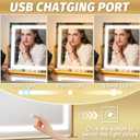 FENNIO Vanity Mirror with Lights 22''x18'' Makeup Mirror with Lights,Lighted Makeup Mirror with 10X Magnification Smart Touch Screen with 3-Color Lighting,DimmableSquare Gold