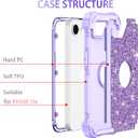 LONTECT for iPhone 16e Case Glitter Sparkly Bling 3 in 1 Shockproof Heavy Duty Hybrid Sturdy High Impact Protective Cover Case for Apple iPhone 16e 6.1 inch 2025,Purple