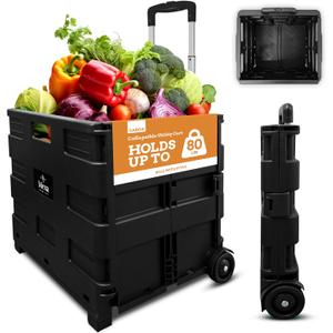 Inspired Living by Mesa Rolling Utility Carts, Large, Black