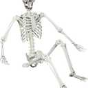 5.4ft Halloween Posable Skeleton Realistic Life Size Human Skeleton Bones with Movable Joints for Halloween Haunted House Indoor Outdoor Décor (1Piece)