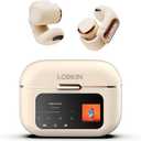 LOBKIN Open Ear Earbuds, Clip On Headphones Wireless Bluetooth 5.4 Adaptive Comfortable Clip On Ear Buds with Mic,4GB Storage Lightweight IPX5 Waterproof LED Touchscreen Display Fit Sports Workout