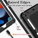 LTROP Case for iPad 9th/ 8th/ 7th Generation (2021/2020/ 2019) 10.2 Inch with Pencil Holder & Kickstand, Hybrid Shockproof Rugged Protective Case for iPad 9 8 7 Gen 10.2", Black