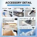 Steam Cleaner, 3-Level Adjustable Handle, 1500W Steam Cleaner for Home, 15s Heat-Up, Portable Steamer for Cleaning Car, 47.04oz Tank, 16 Pcs Accessories for Dirt, Grout, Couch, Furniture, Grease,Tile