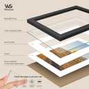 12x16 Picture Frame 3 Pack, Black Wood, Tempered Glass, 8.5x11 Mat