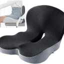 Orthopedic Cushion, Seat Cushion for Office Chair and Car, Ergonomic Memory Foam L Shaped Integrated Seat Cushions, Lumbar Support Tailbone Pain Relief for Office Chair Car (B-Black Grey)