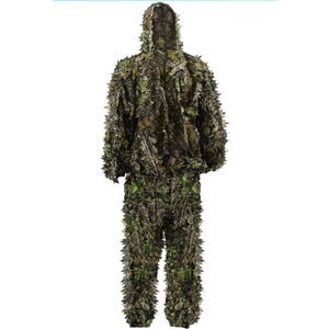 Outdoor Camo Ghillie Suits, 3D Leafy Hooded Hunting Airsoft Camouflage Gillies Suits for Kids & Adults S-M