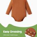 PATPAT Baby Bodysuits - Soft Viscose Made from Bamboo - Long Sleeve Funny for Boys and Girls -Newborn Infant Toddler Clothes (3-6 Months, Brown Car)
