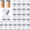 32 Pcs Chair Leg Protectors for Hardwood Floors, Silicone Felt Furniture Leg Cover Pad for Protecting Floors from Scratches and Noise, Smooth Moving, Large(Fit Round Diameter：1-5/16" to 2")