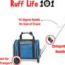 Ruff Life 101 Airline Approved Expandable Premium Pet Carrier on Wheels- Two Sided Expandable Rolling Carrier- Designed for Dogs & Cats- Extra Spacious Soft Lined Carrier! (Blue)