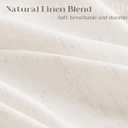 Cream 96 Inch Shower Curtain Linen Extra Long Shower Curtains for Bathroom Boho Farmhouse Natural Ivory Water Repellent Extra Tall Drapes 72x96 Inches Long with Hooks 8 Ft