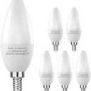E12 LED Candelabra Bulbs 60W Equivalent, 5000K Daylight White, 6W B11 Candle Base Filament Vintage Light Bulbs, Non-Dimmable, Pack of 6