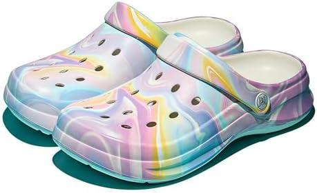 HoEase Tie-dye Garden Clogs for Women, Comfortable Slip-on Clog Shoes for Gardening, Beach, Pool, Outdoor & Indoor Use, Slippers & Sandals for All Seasons, 40
