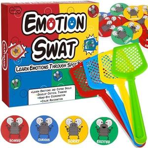 Garybank Emotions Swat Games for Kids Social Emotional Learning Activities, W/56 Emotion Cards, Social Skills Learning Materials for Autism, Play Therapy Toys for Counselors, Sight Word Game
