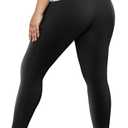 HLTPRO Plus Size Leggings with Pockets for Women - Black Yoga High Waist Tummy Control Pants for Workout (3X-Large)