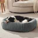 FURTIME Medium Dog Beds for Medium Dogs Washable, Orthopedic Dog Bed, Rectangle Warming Soft Calming Sleeping Puppy Bed Durable Pet Bed with Anti-Slip Bottom M Plus (30"x24"x8")